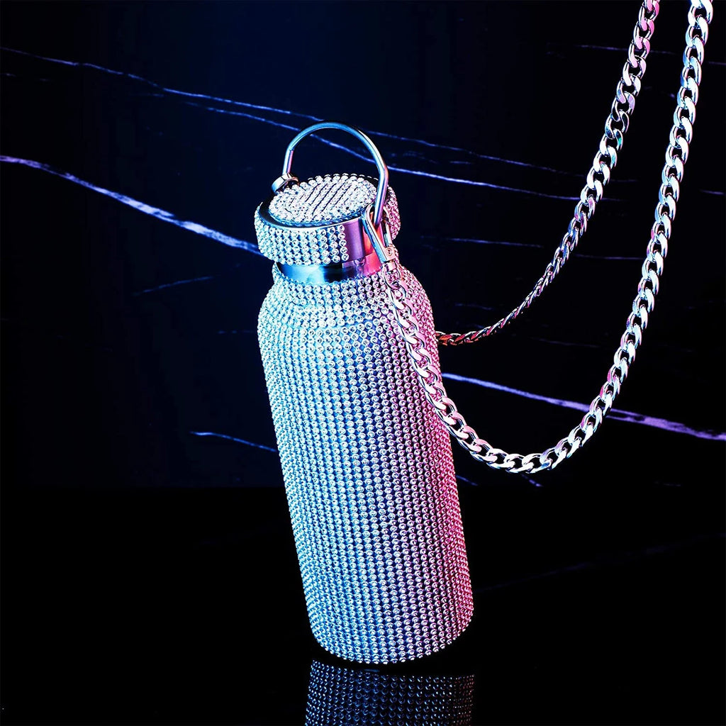 Silver Stainless Steel Insulated Water Bottle with Chain X897