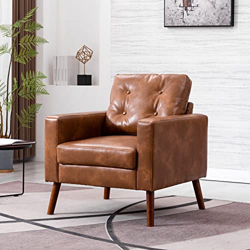 PU Accent Arm Chair with Tufted Back R35935