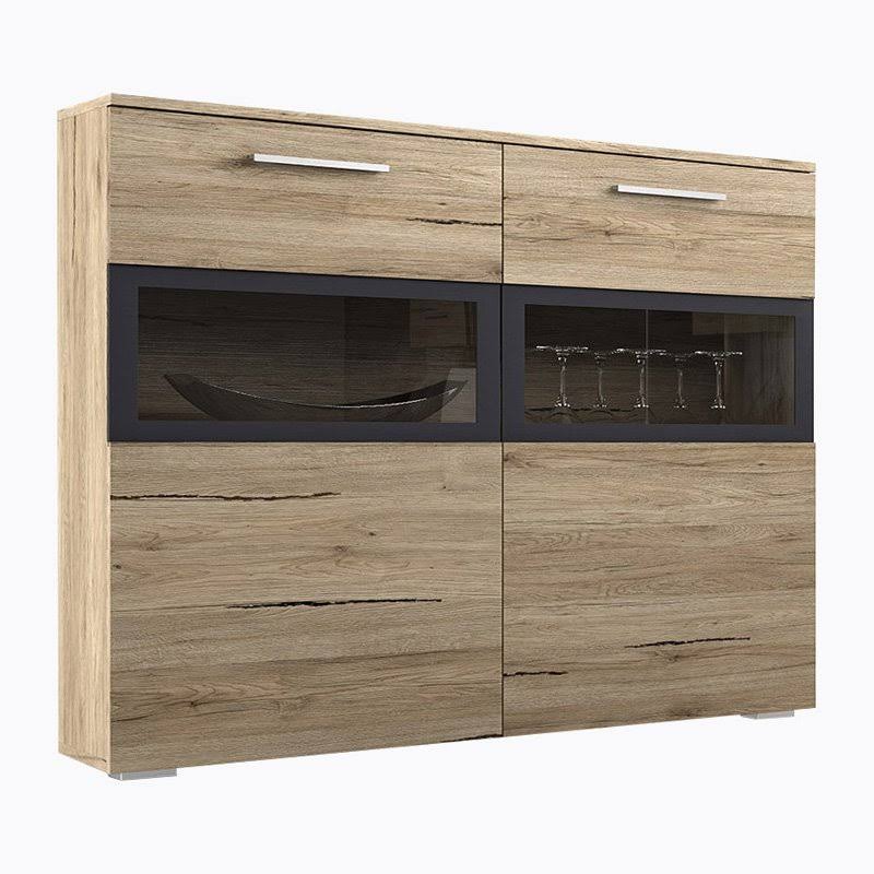 Semi-Gloss White Side Cabinet with LED J470