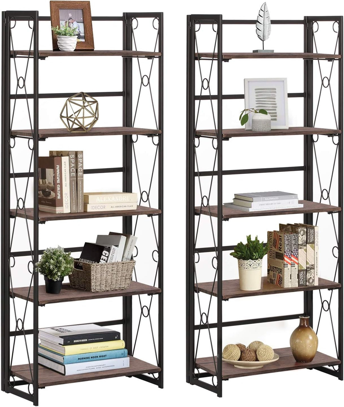 5 Tier Dark Brown Bookshelf Z20824