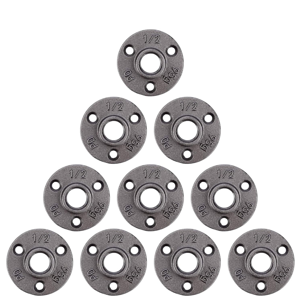 1/2 Black Malleable Cast Iron Floor Flange 10 Pack C1334