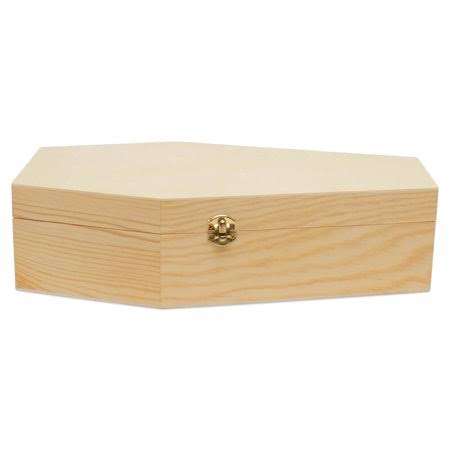 12 inch Unfinished Wood Coffin Box Pack of 50 A1425