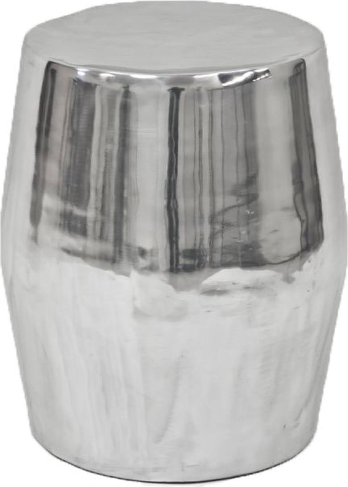 Round End Table in Polished Cast Aluminum Q436905