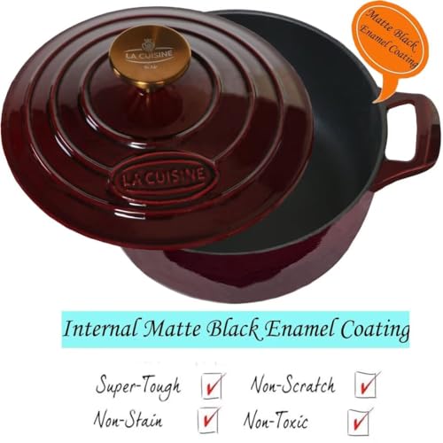 2.1 QT Enameled Cast Iron Dutch Oven with Lid L458284