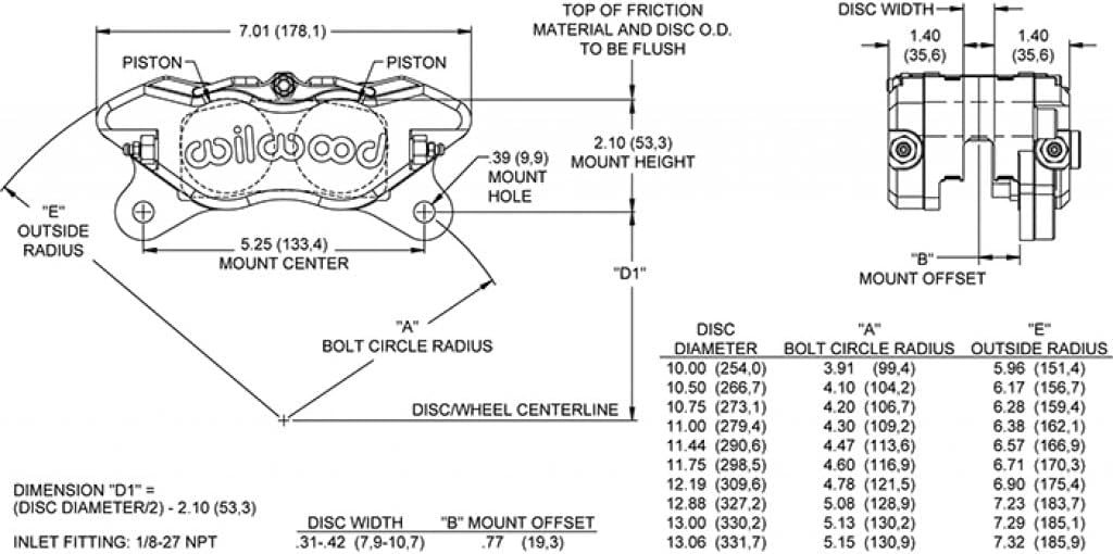 Red Dynapro Caliper with 5.25in Mount, 1.75/1.75in Pistons, .38in Disc G5798