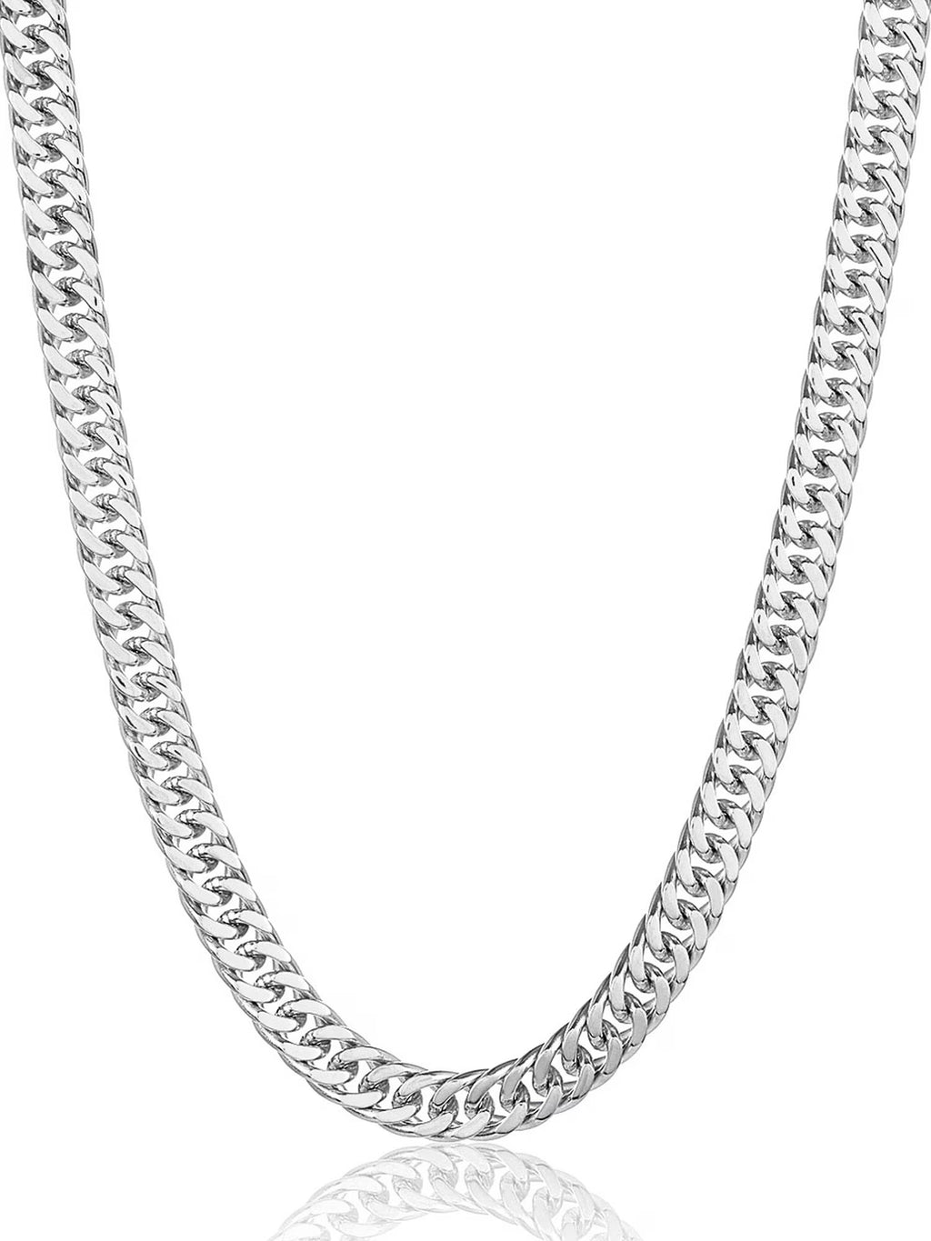 Stainless Steel 8mm Curb Chain Necklace 24" D673