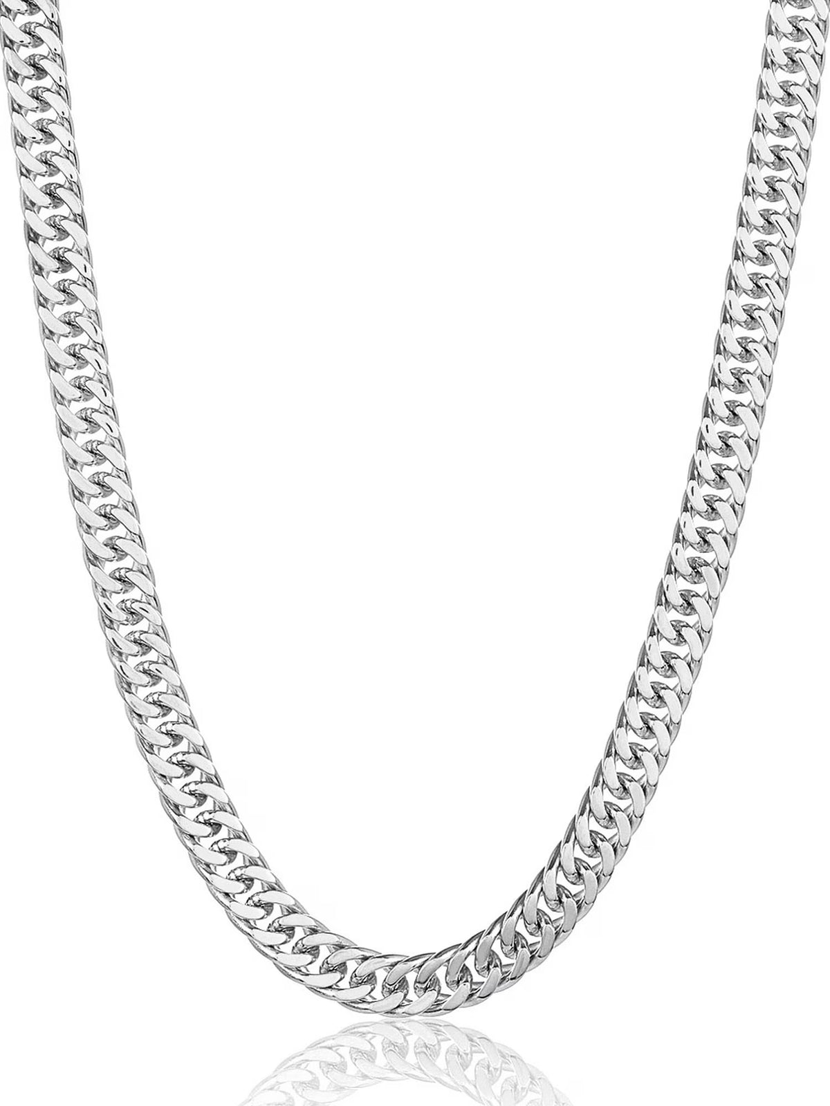 Stainless Steel 8mm Curb Chain Necklace 24" D673