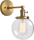 Industrial Wall Light Globe Wall Sconce with 5.9 Inch Clear Glass Canopy O650532