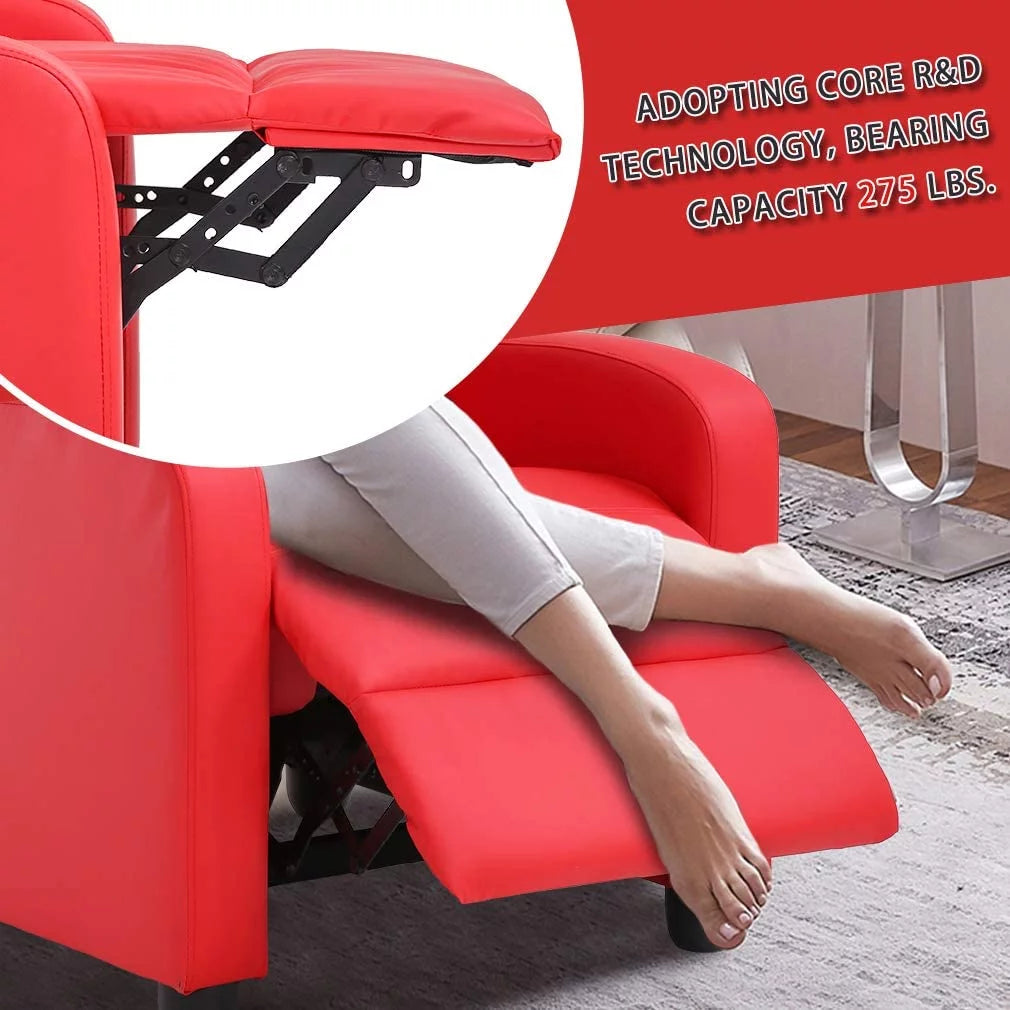 Red PU Leather Recliner Chair A45336