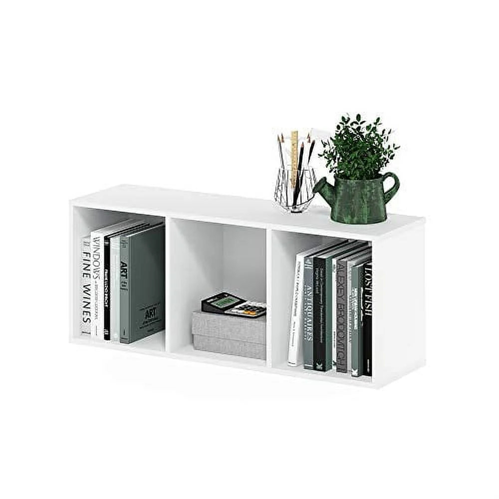 White 3 Tier Open Shelf Bookcase H2115