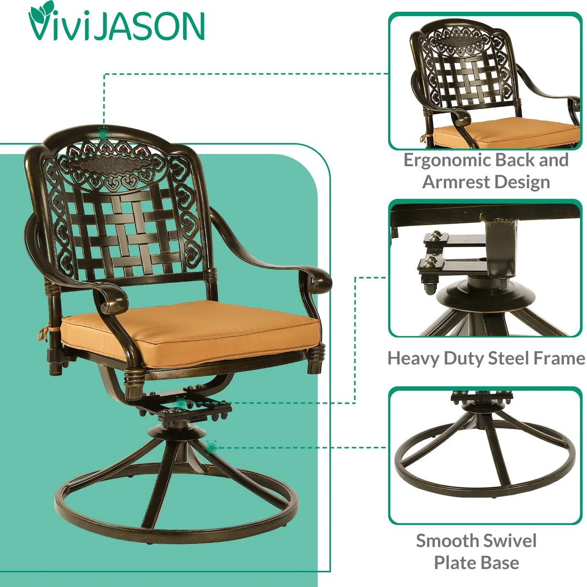 5-Piece All-Weather Cast Aluminum Patio Dining Set H567517