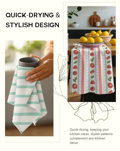 2 Pack 16x26 Inch Cotton Kitchen Towels with Hanging Loop U199200