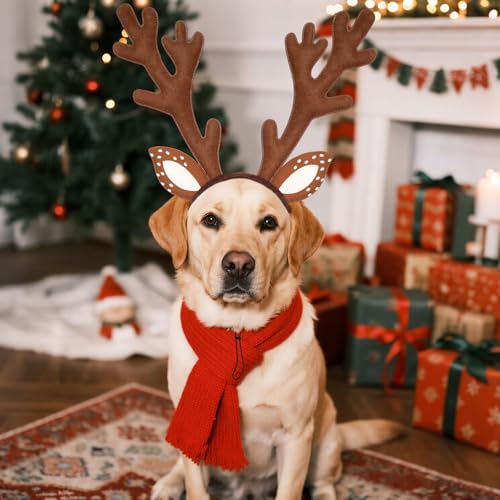 Adjustable Christmas Reindeer Antlers Pet Headband X96602