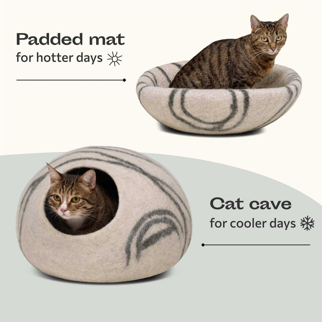 Felt Cat Bed Cave 100% Merino Wool B18920