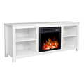 White 4 Cubby Electric Fireplace TV Stand I60465