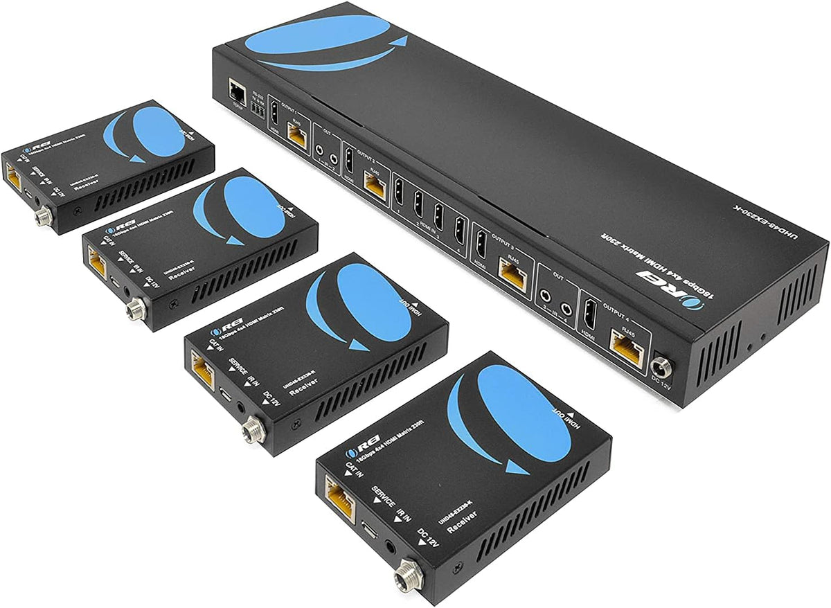 4K 4x4 HDMI Extender Matrix with HDR Switcher & IR Control, RS-232 Q8756