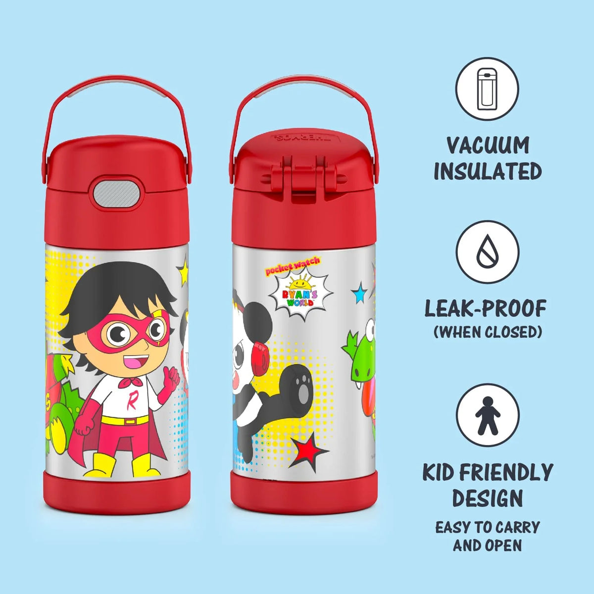 12 Ounce Stainless Steel Vacuum Insulated Kids Straw Bottle M93972