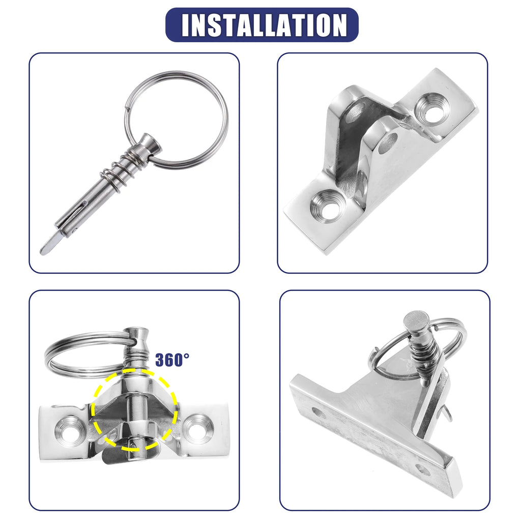 4Pcs Stainless Steel Deck Hinge with Pin Ring F9041