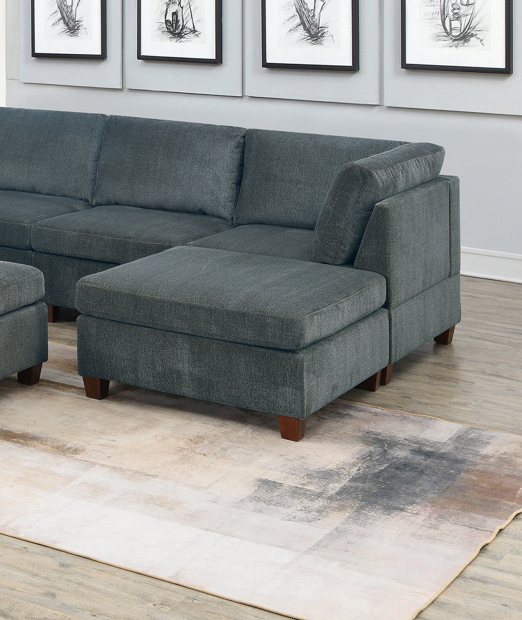 Grey Chenille Modular Sectional 9pc Set O24100