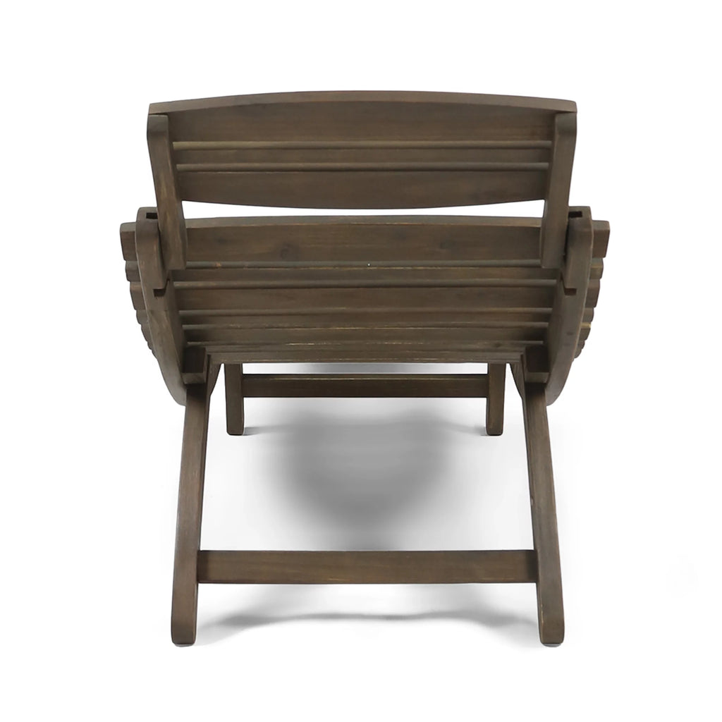 Gray Acacia Wood Outdoor Chaise Lounge Set of 2 A23815