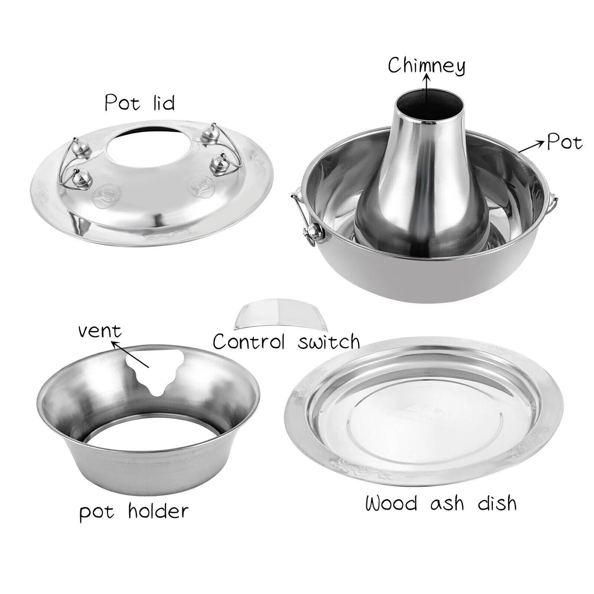 1.9QT/2.3QT Stainless Steel Shabu Hot Pot E784