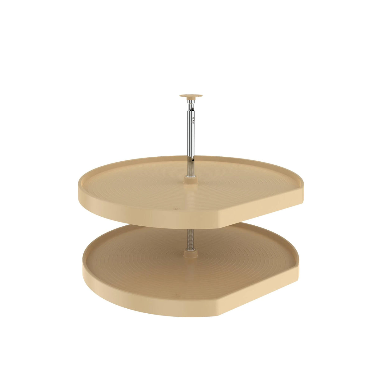 Almond Polymer D-Shape Lazy Susan 2-Shelf Y349630