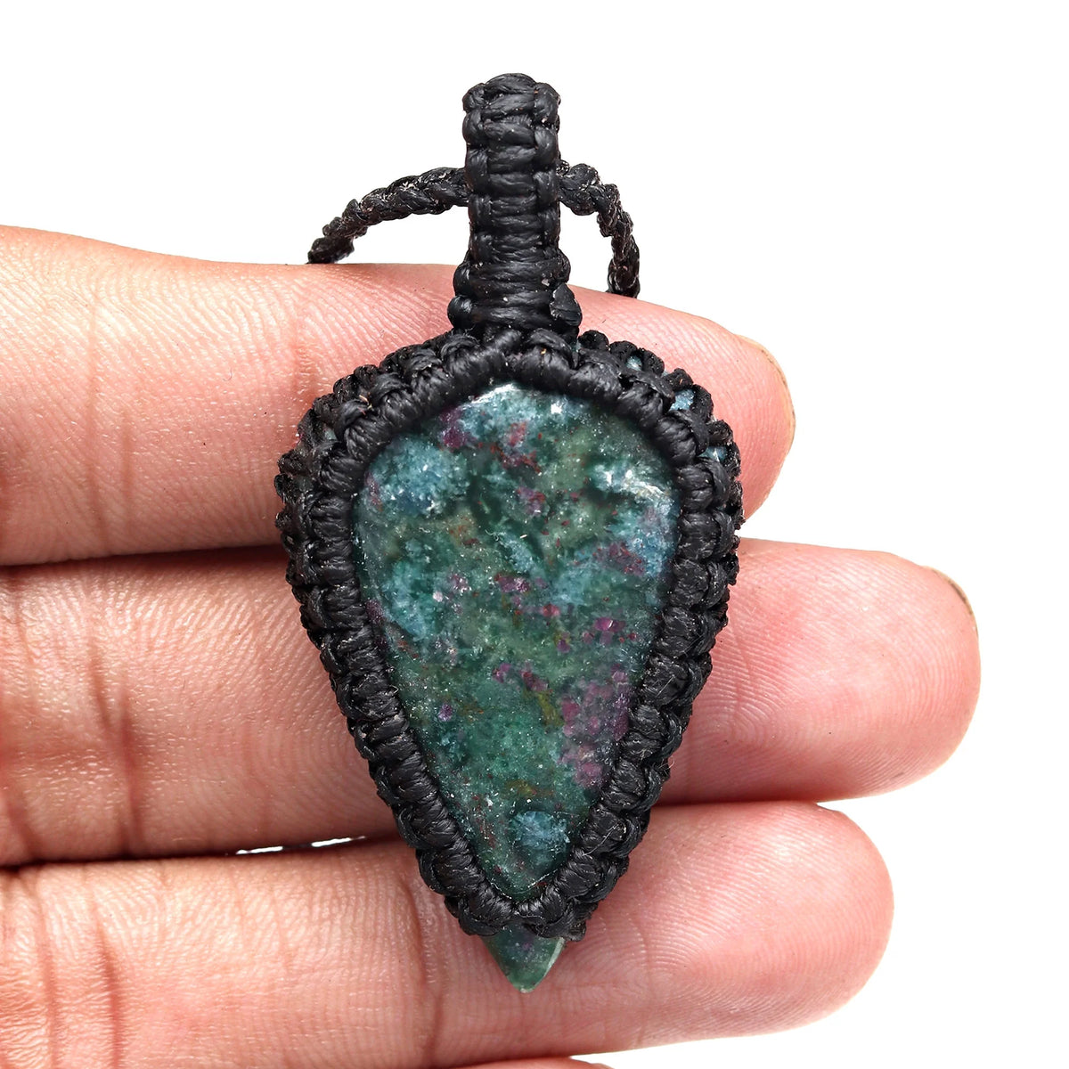 Ruby Zoisite Macrame Gemstone Necklace U8665