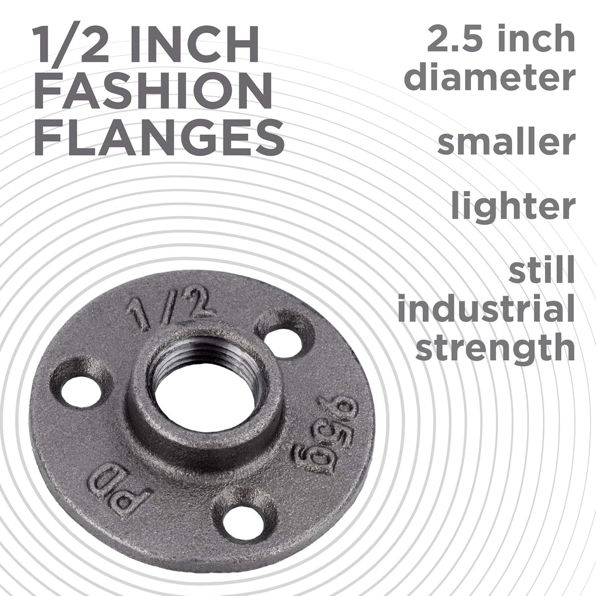 1/2 Black Malleable Cast Iron Floor Flange 10 Pack C1334