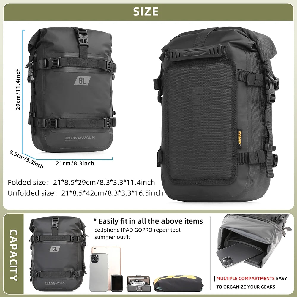Waterproof 6L Motorcycle Crash Bar Bag X543727