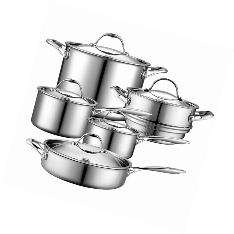 10 Piece Multi-Ply Clad Stainless Steel Cookware Set N783511
