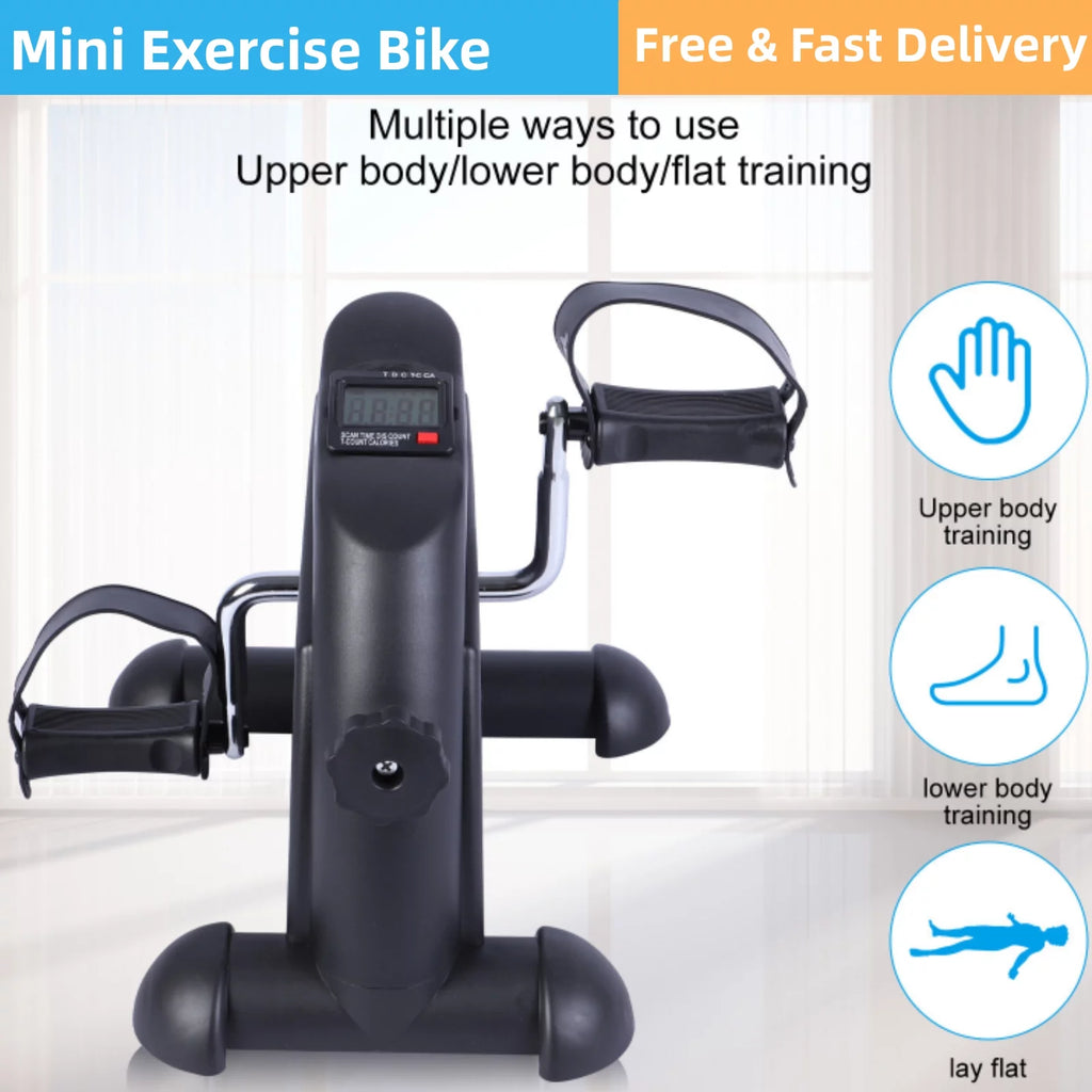 Portable Black Indoor Pedal Exerciser Bike with LCD Display R735