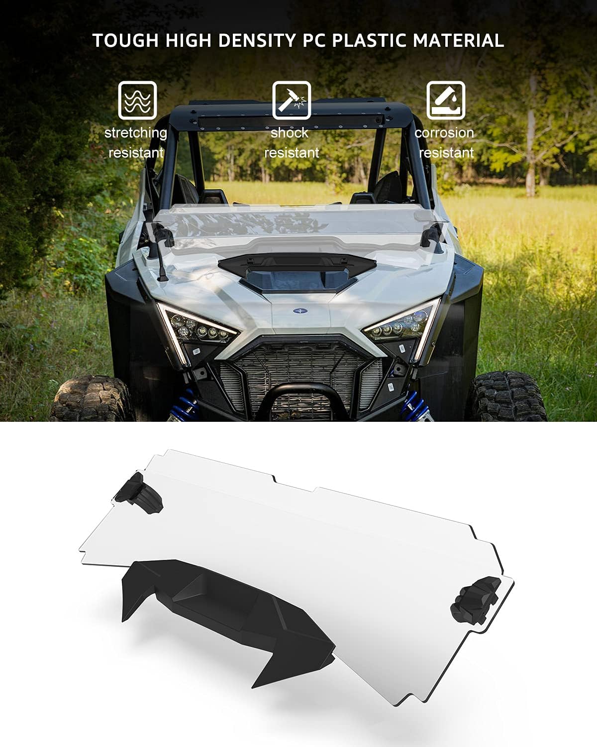 Half Windshield Clear Hard Coat Compatible with Polaris RZR PRO XP 4 E68865