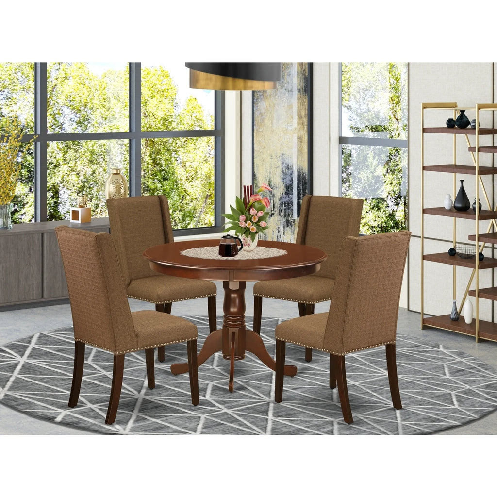 5-Piece Dining Room Set with 4 Upholstered Chairs and Round Table M946961