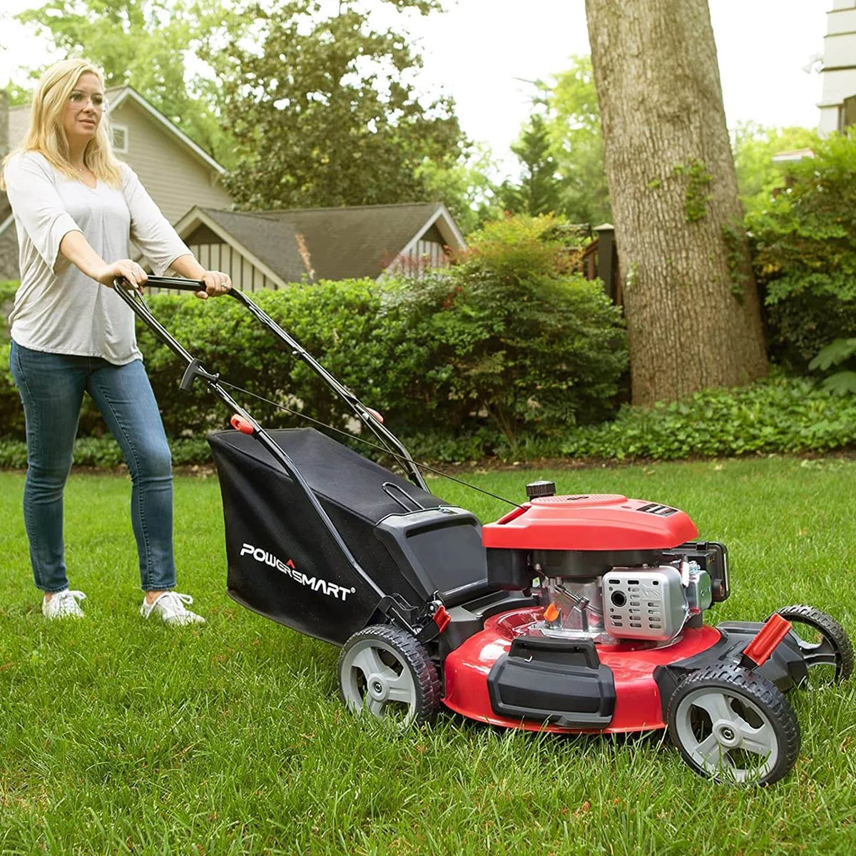 21-Inch 144cc 3-in-1 Walk-Behind Push Lawn Mower with Rear Bag K8340