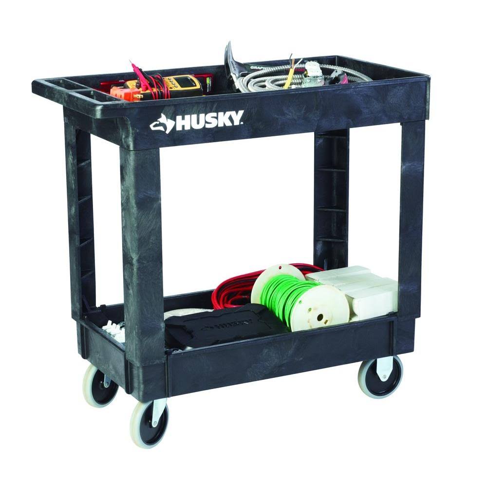 16 in. 2-Shelf Utility Cart, Black F74517