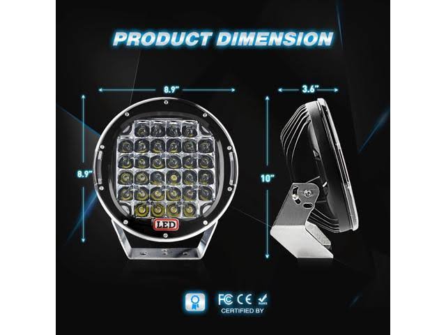 2pcs 96W 9 inch Black LED Work Light R386017