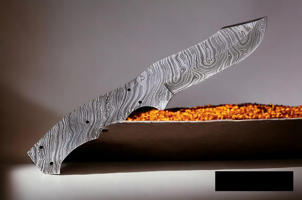Damascus Steel Full Tang Blank Blade Knife C312
