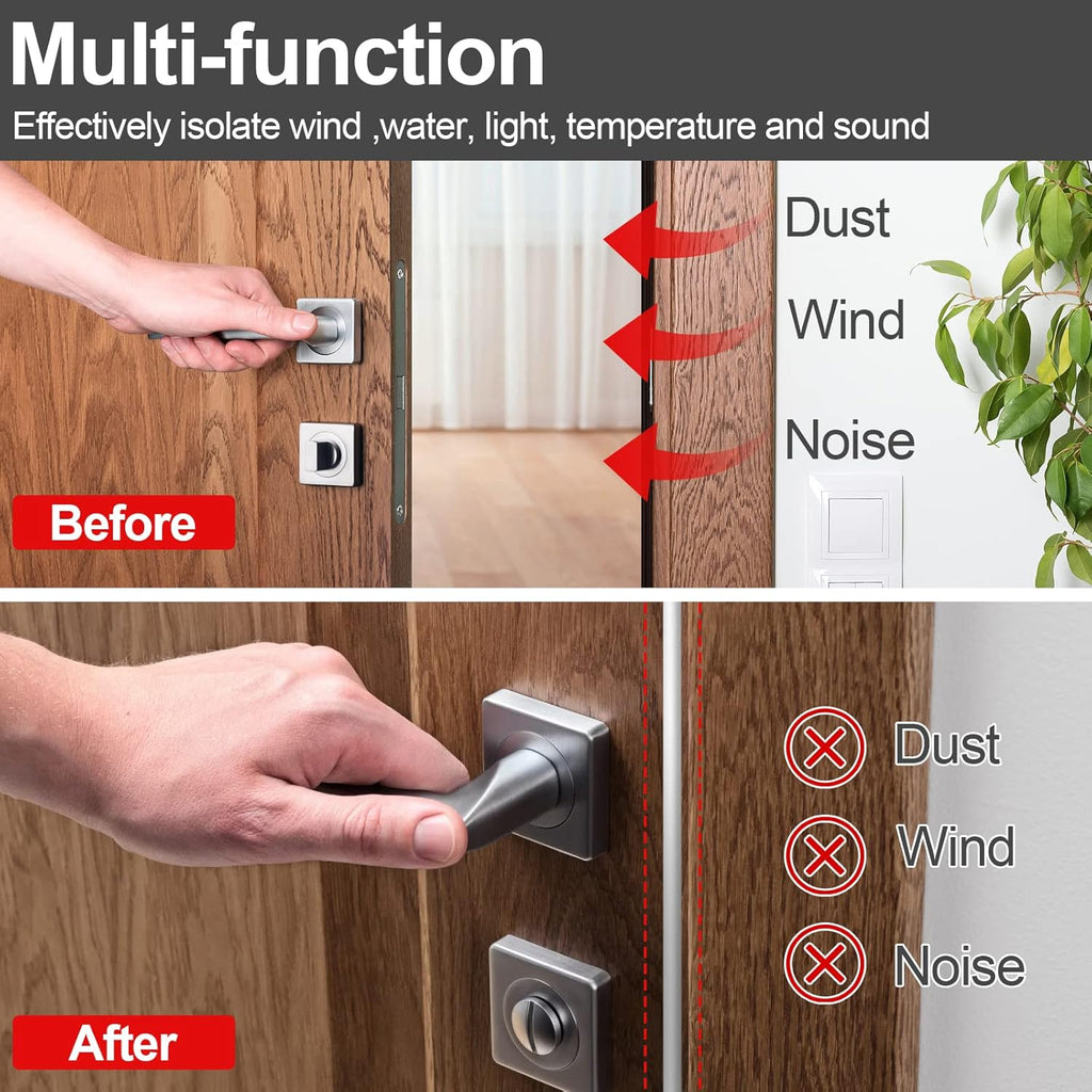 40 Feet Silicone Door Weather Stripping Self-Adhesive Seal Strip J78603