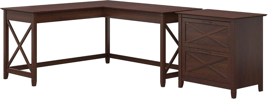 L Shaped Desk with 2 Drawer File Cabinet H7956