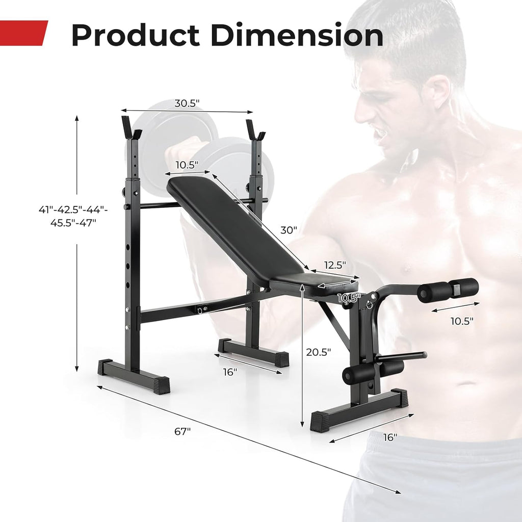 Adjustable Weight Bench with Squat Racks Z70503