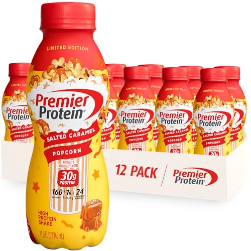 12 Pack 11.5 fl oz Salted Caramel Popcorn Protein Shake L3076
