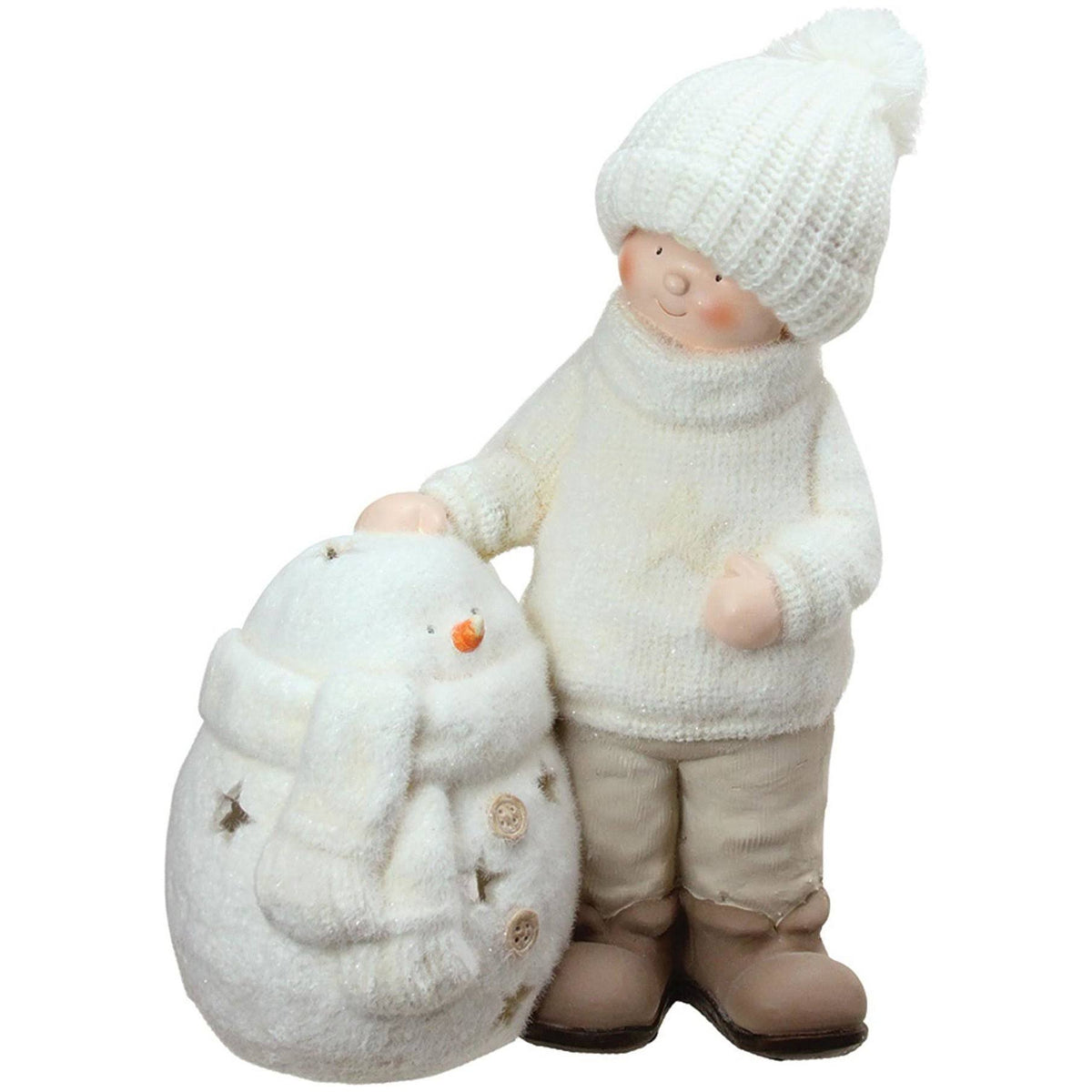 White Tealight Snowman Christmas Candle Holder T516