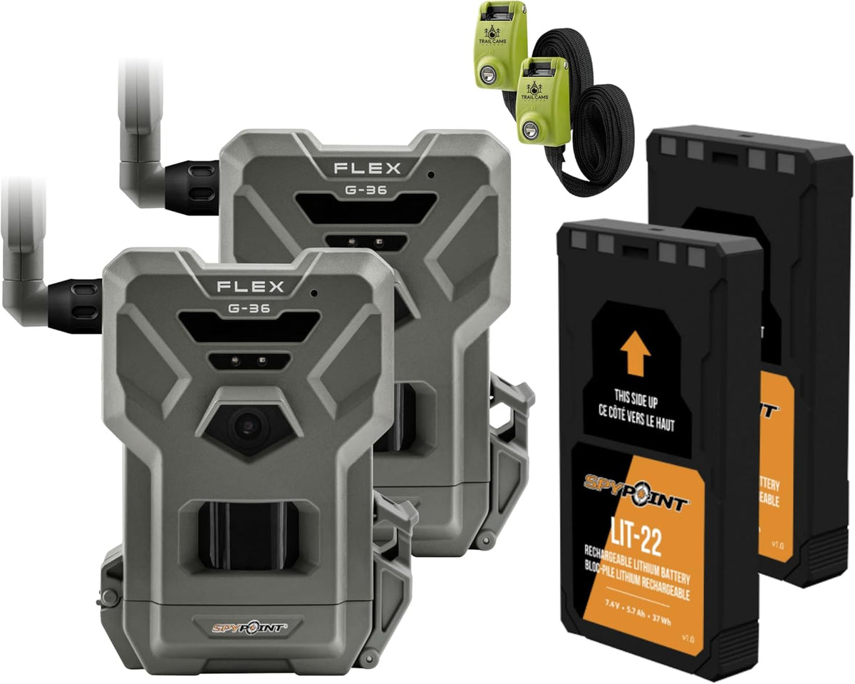 36MP Cellular Trail Camera with Sound, GPS, LTE, 100' Flash Range + LIT-22 Batteries + Straps J78211