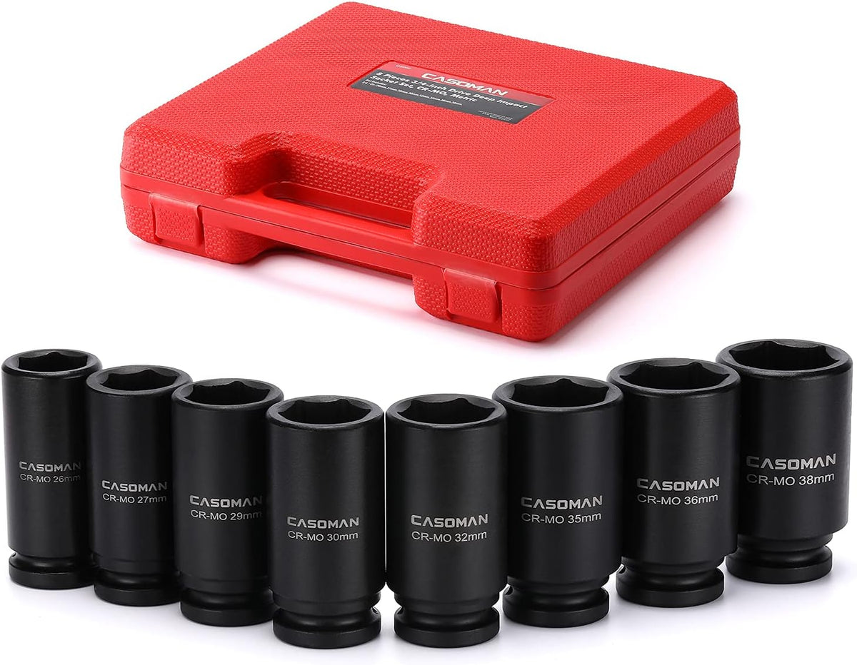 3/4 Drive Deep Impact Socket Set, 8 Piece Set, SAE Sizes A664504