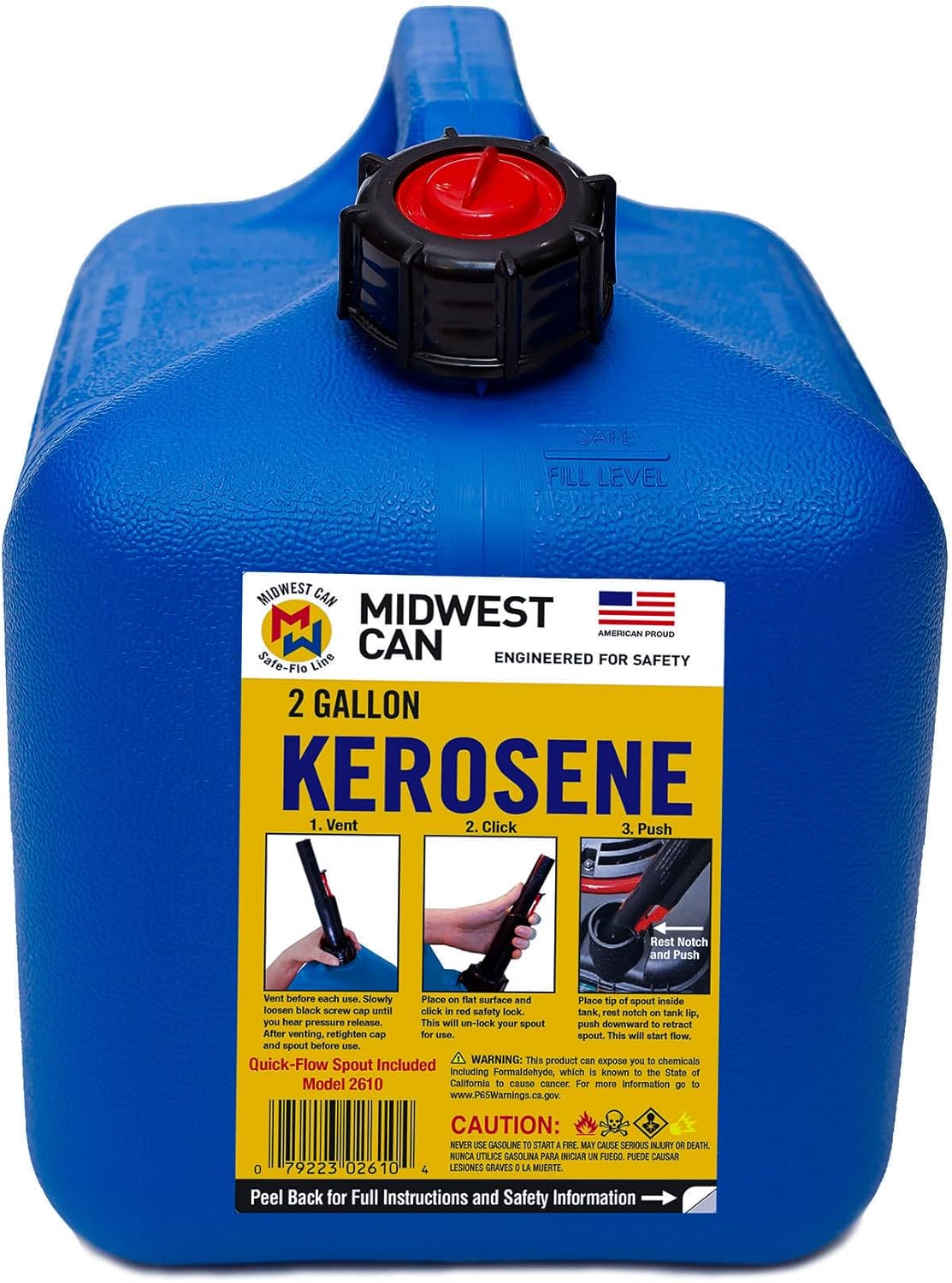 2-Gallon Blue Kerosene Gas Can Fuel Container (4 Pack) I95445