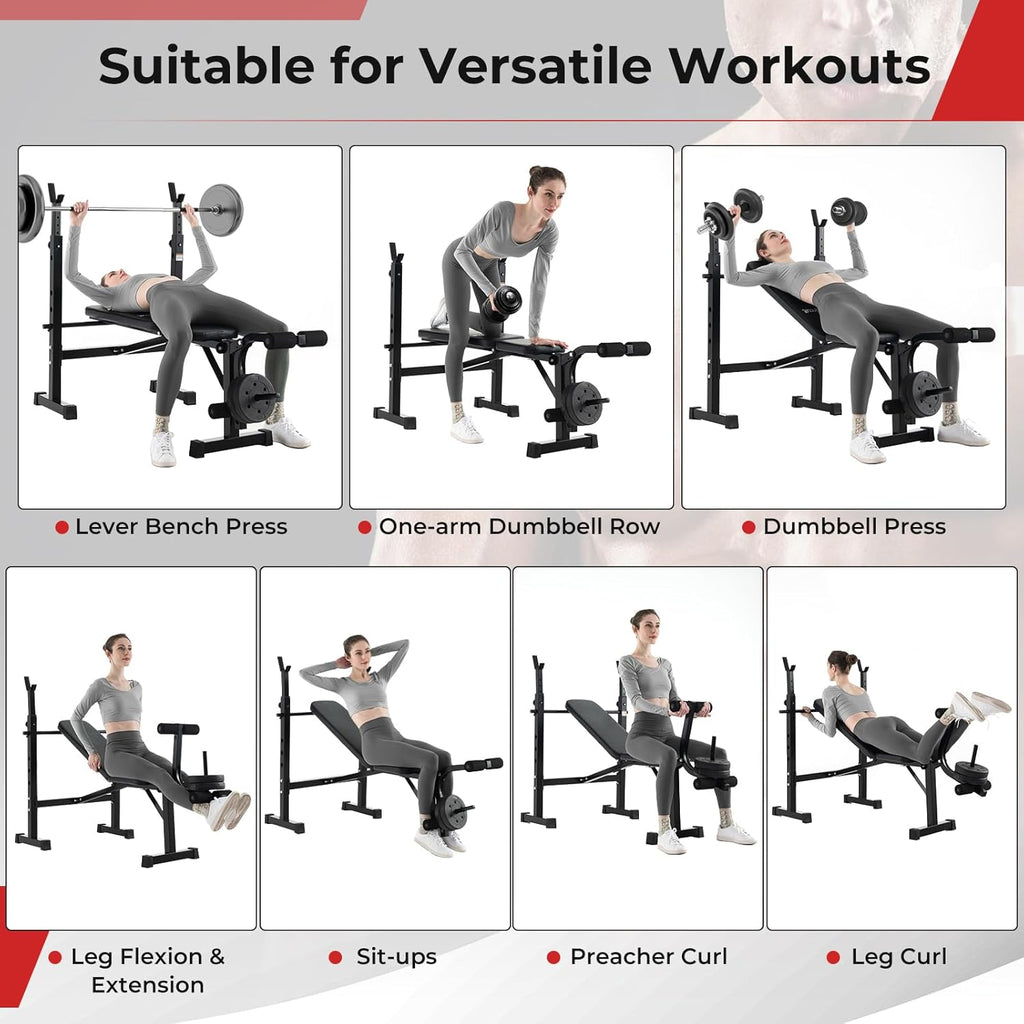Adjustable Weight Bench with Squat Racks Z70503