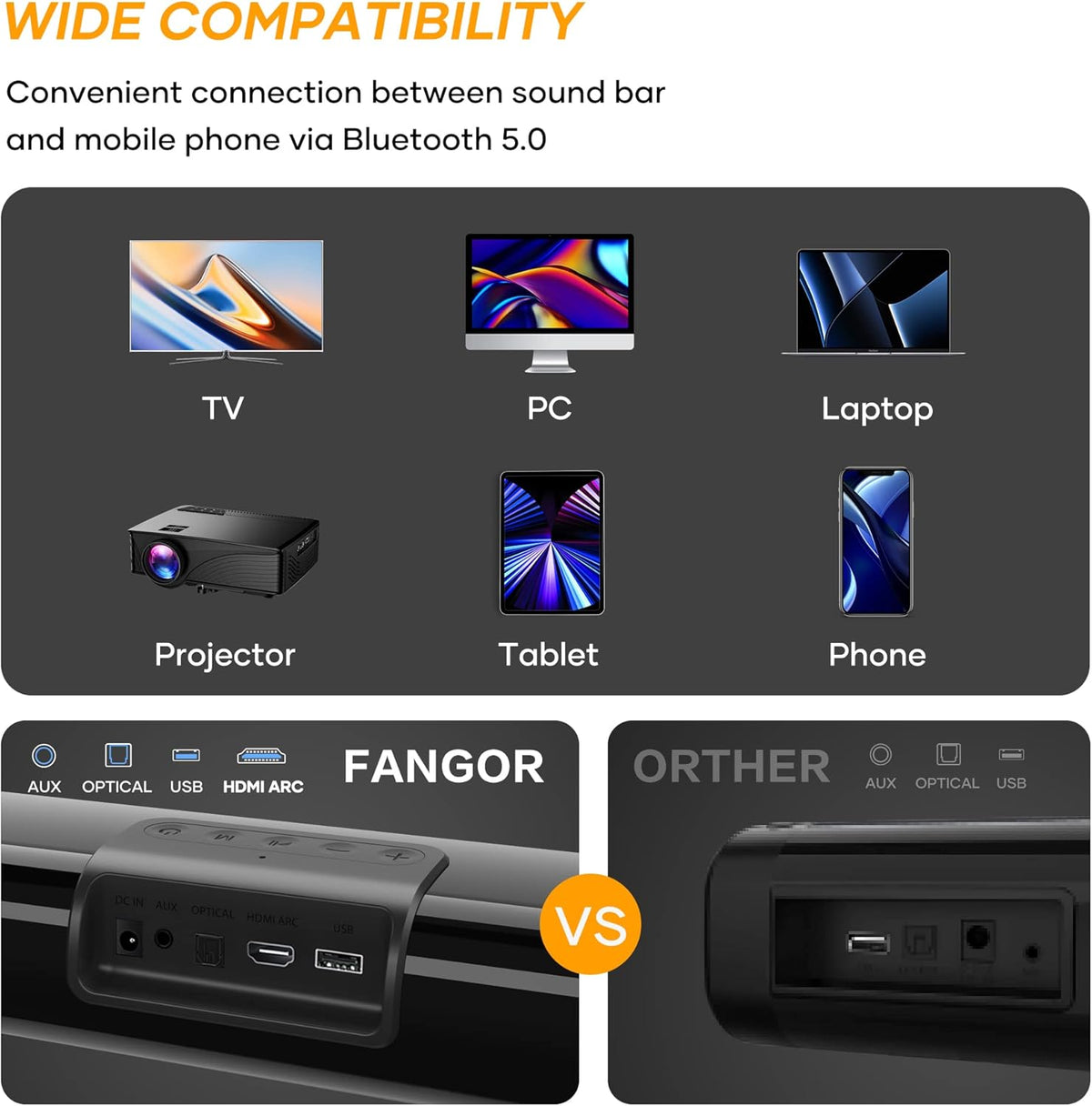 60W 16-Inch Bluetooth Sound Bar T260