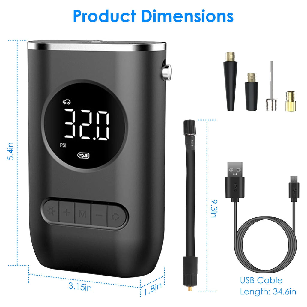 150 PSI Portable Tire Inflator Air Compressor with Digital Pressure Gauge A54706