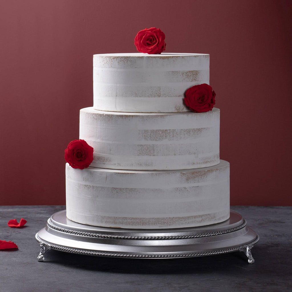 16 inch Round Silver Cake Stand G7268