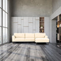 Cream Top Grain Leather Right Facing Sectional U5167